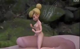 Tinkerbell hentai roçando buceta no pau gigante