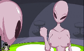 Alien porno abduzindo o ser humano de pau duro